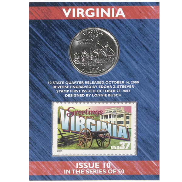 virginia state quarter and stamp