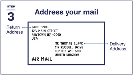 美国邮寄信件格式图片