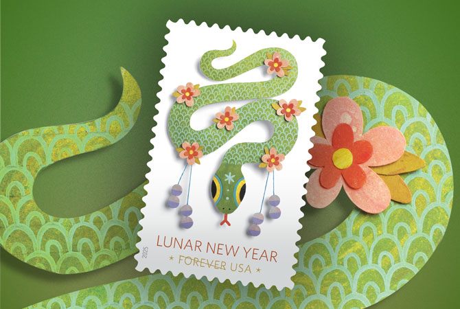 Año Nuevo Lunar: Year of the Snake Forever stamp