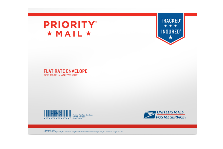 size of usps flat rate padded envelope