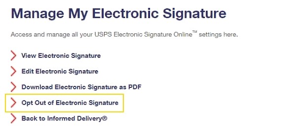 USPS Electronic Signature Online