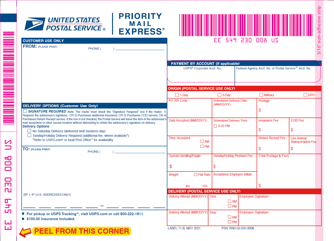 35 Priority Mail Express Label Labels 2021