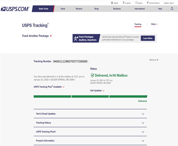 usps package delivery status not updated