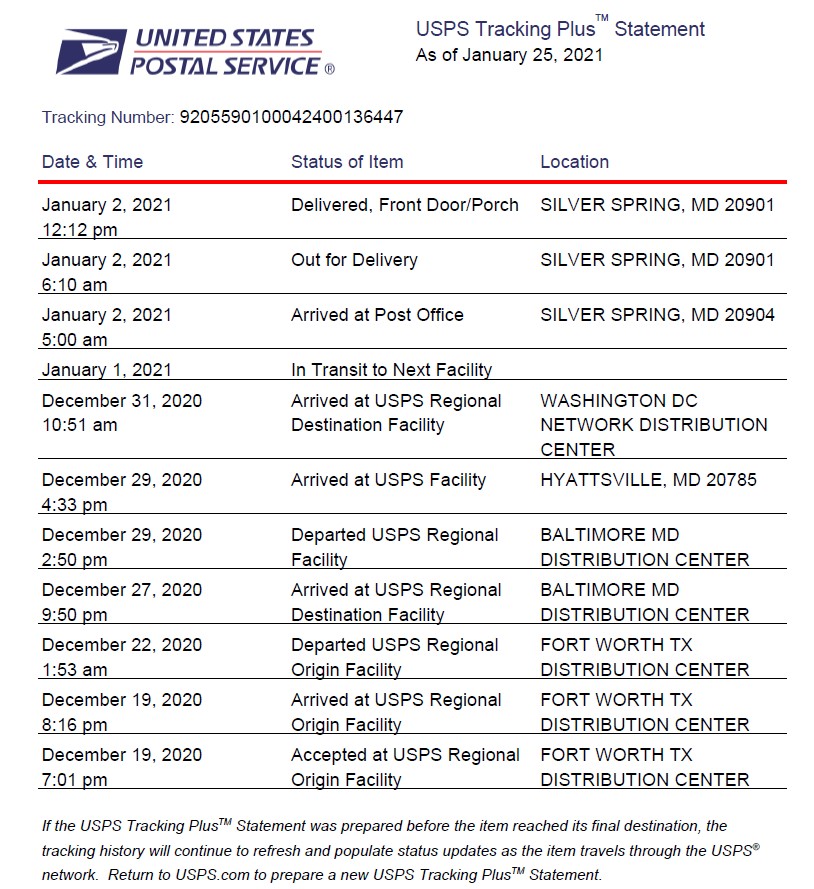 usps tracking number location