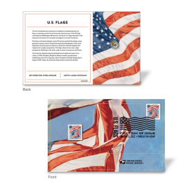U.S. Flags 2022 Stamp Pin with Cancellation Card