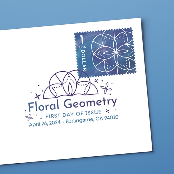 $1 Floral Geometry Digital Color Postmark | USPS.com