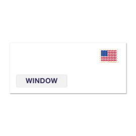 U.S. Flag  Forever #10 Window Stamped Security Envelopes (WAG)