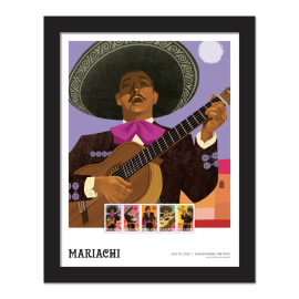 Mariachi Framed Stamps, Guitar Player