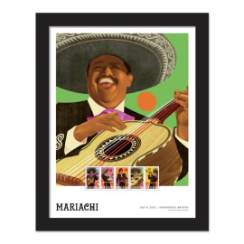 Mariachi Framed Stamps, Guitarrón Player