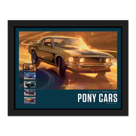 Pony Cars Framed Stamps, Ford Mustang