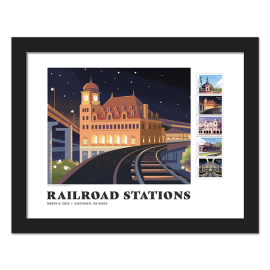 Railroad Stations Framed Stamps (Richmond, Virginia)