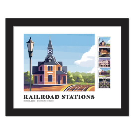 Railroad Stations Framed Stamps (Point of Rocks, Maryland)