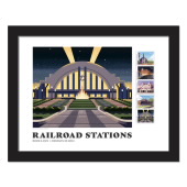 Railroad Stations Framed Stamps, Cincinnati, Ohio image