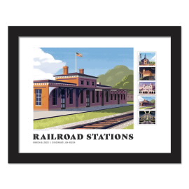 Railroad Stations Framed Stamps (Tamaqua, Pennsylvania)