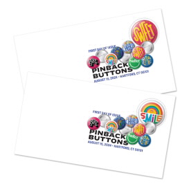 Pinback Buttons Digital Color Postmark