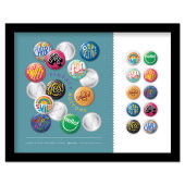 Pinback Buttons Framed Stamps image