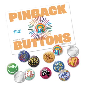 Pinback Buttons Stamp Pin with Cancellation Card