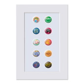 Pinback Buttons Matted Stamps image