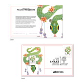 Lunar New Year: Year of the Snake Stamp Pin with Cancellation Card image