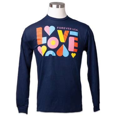 Love - Jersey Design (Navy Blue Letters)' Men's T-Shirt
