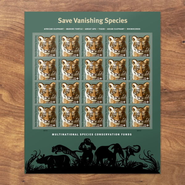 Save Vanishing Species Tiger Stamp USPS