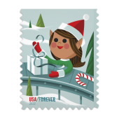 $6/mo - Finance Holiday Elves Stamps - 2 Sheets 40 Stamps - Forever Postage  First Class Christmas and New Years Celebration