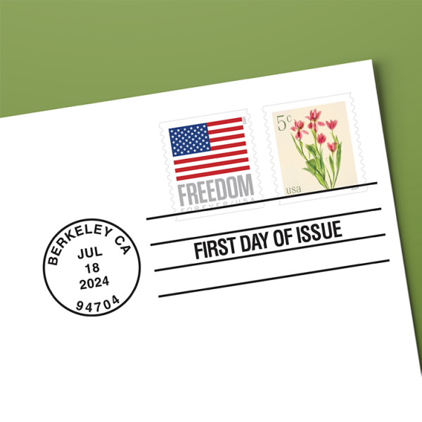 Red Tulips First Day Cover, Stamp from Coil of 10,000 | USPS.com