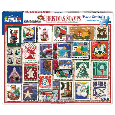 White Mountain Puzzles Christmas Stamps (1000 Piece Jigsaw puzzle)