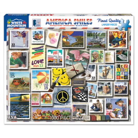 America Smiles Stamps 1,000 Piece Jigsaw Puzzle