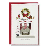 Stockings on Mantel Boxed Cards image