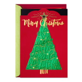 Christmas Tree with Lettering FaLaLa Greeting Card image