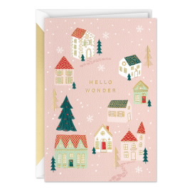 Hello Wonder Town Premium Papercraft Christmas Greeting Card